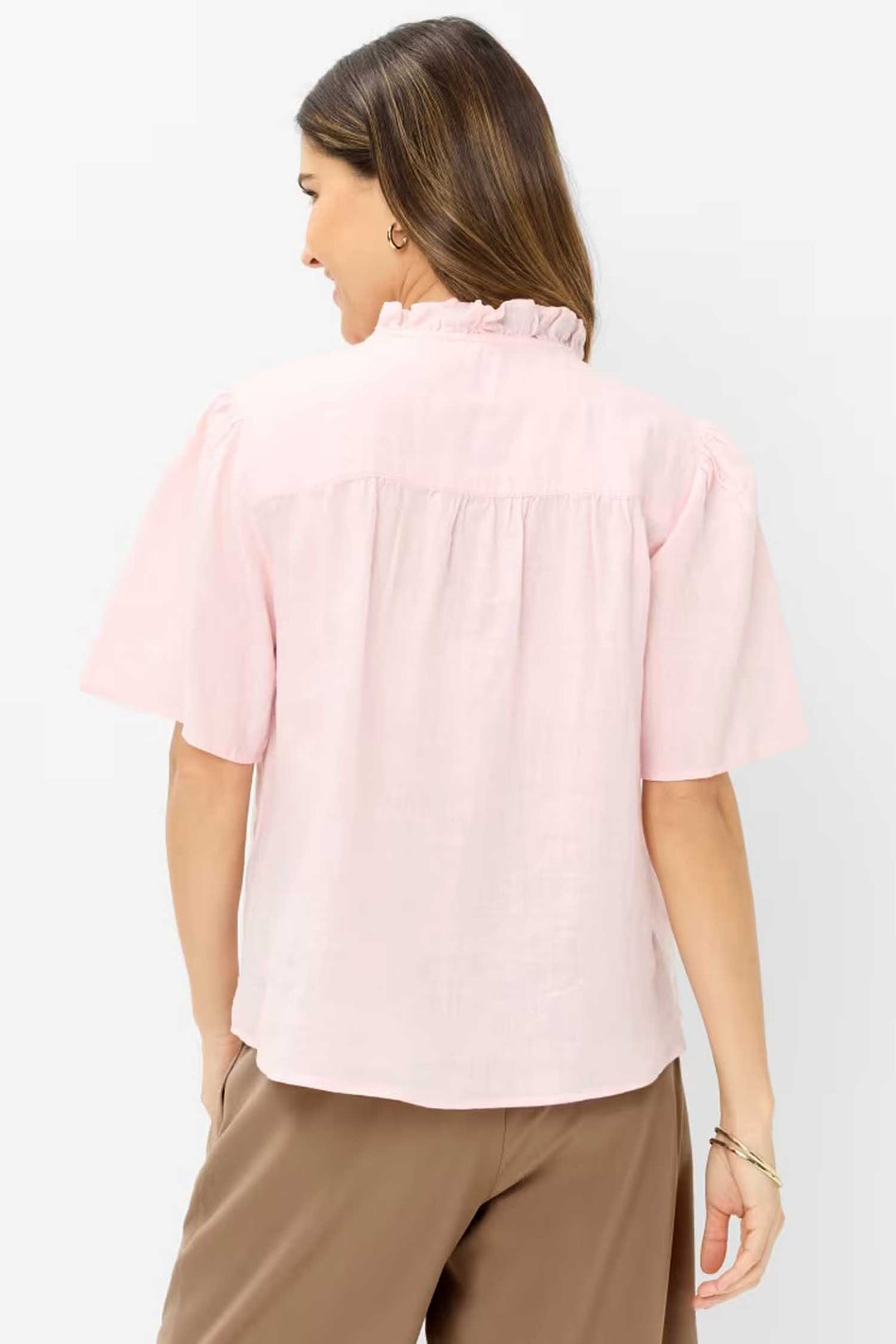 Vive Blouse w Frill in Dusty Rose