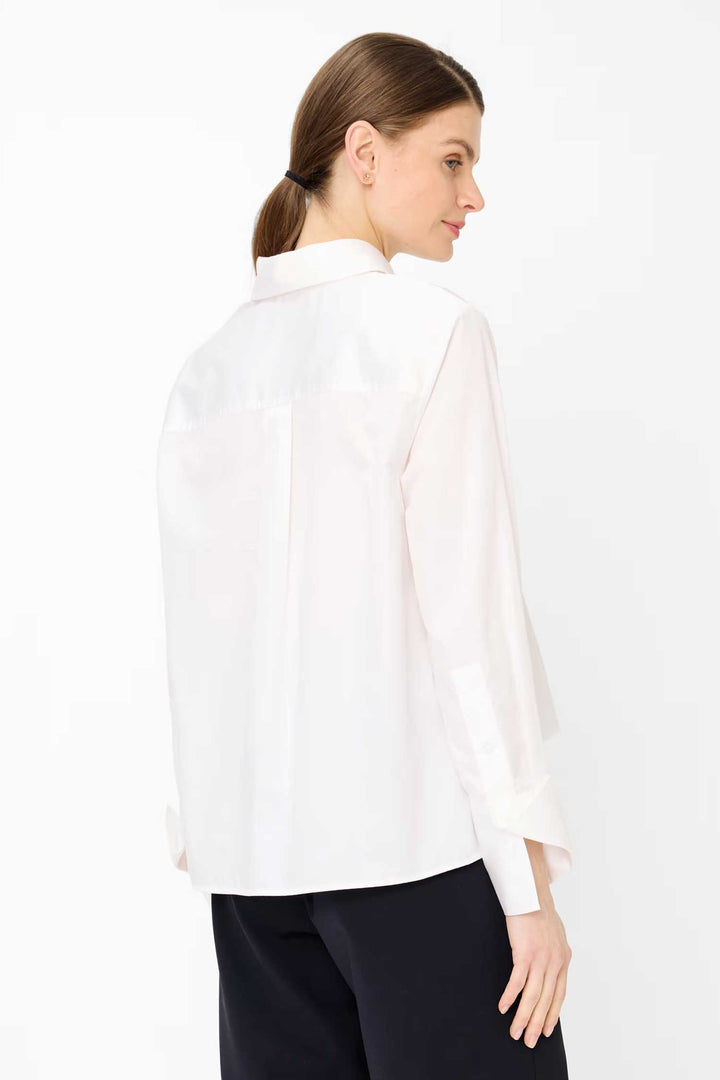 Vica Shirt w Contrast Stripe in White
