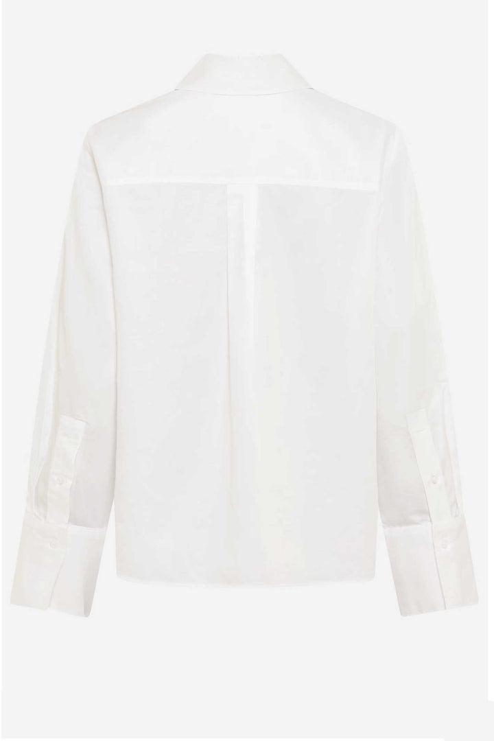 Vica Shirt w Contrast Stripe in White