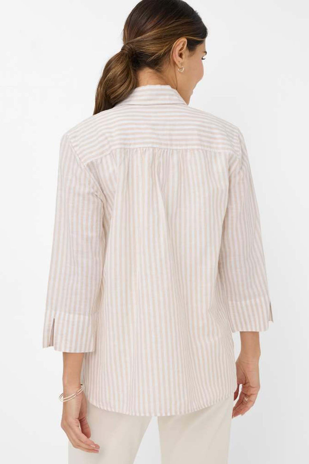 Vicki Button Up LS Collar Shirt Almond
