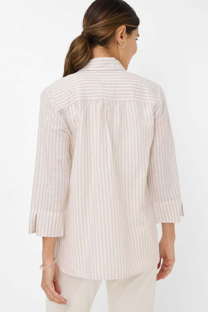 Vicki Button Up LS Collar Shirt Almond
