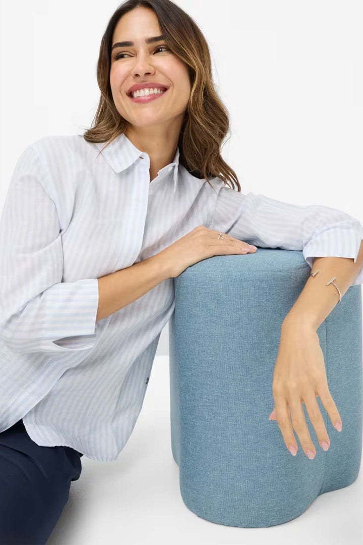 Vicki Button Up LS Collar Shirt Light Blue