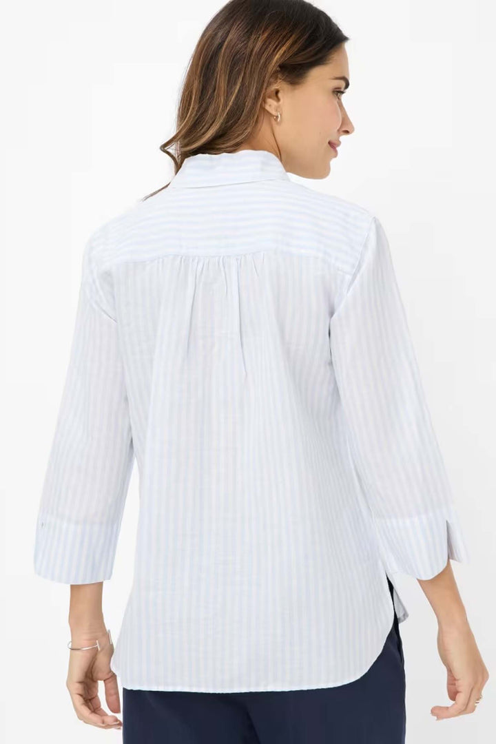 Vicki Button Up LS Collar Shirt Light Blue
