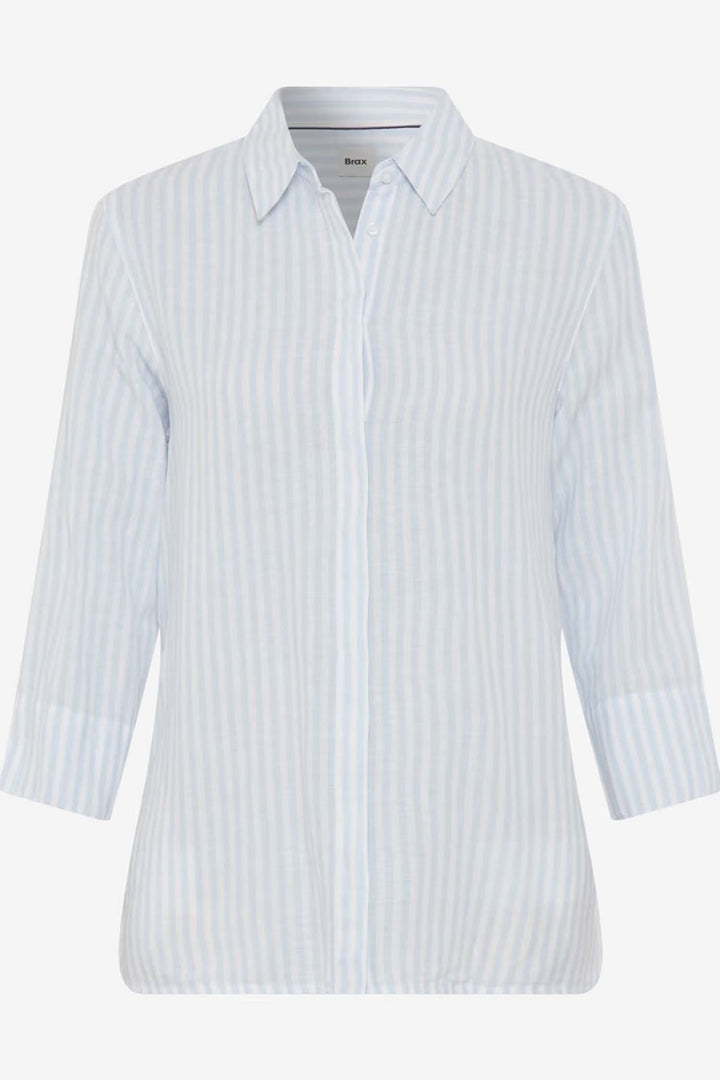 Vicki Button Up LS Collar Shirt Light Blue