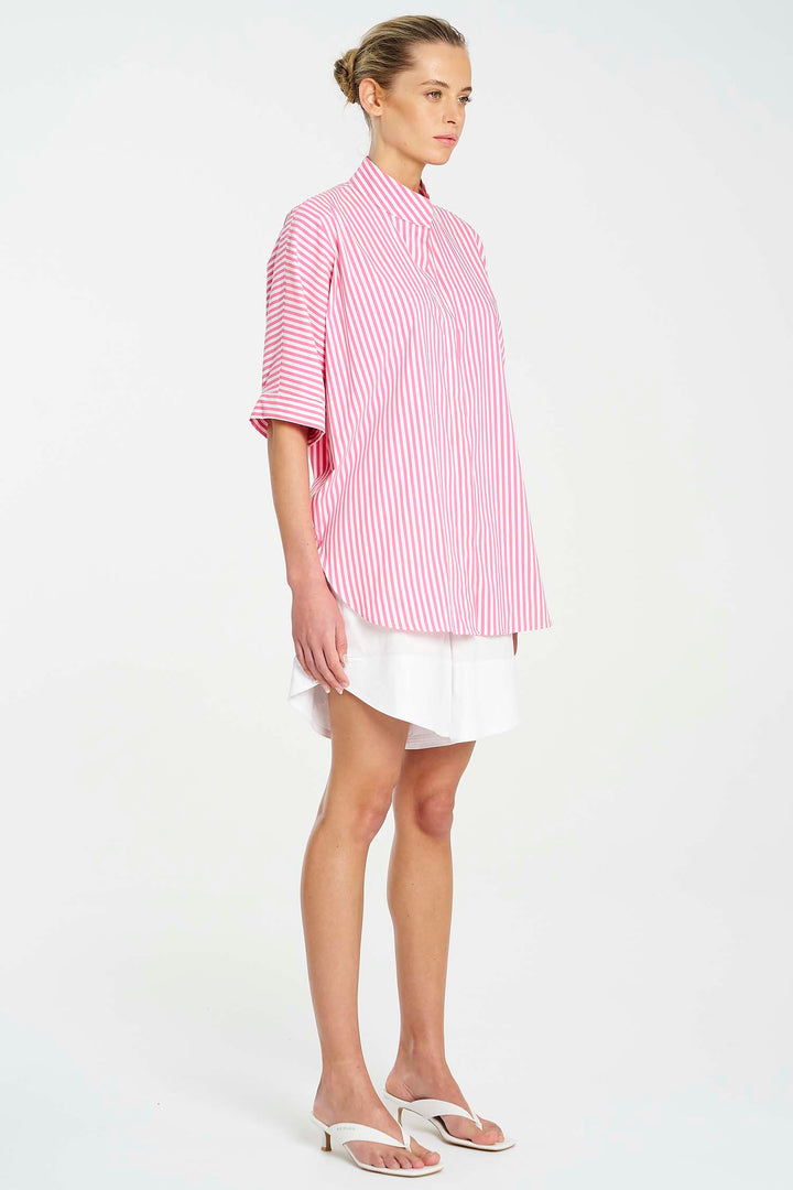 Vila Overshirt in Hot Pink Stripe