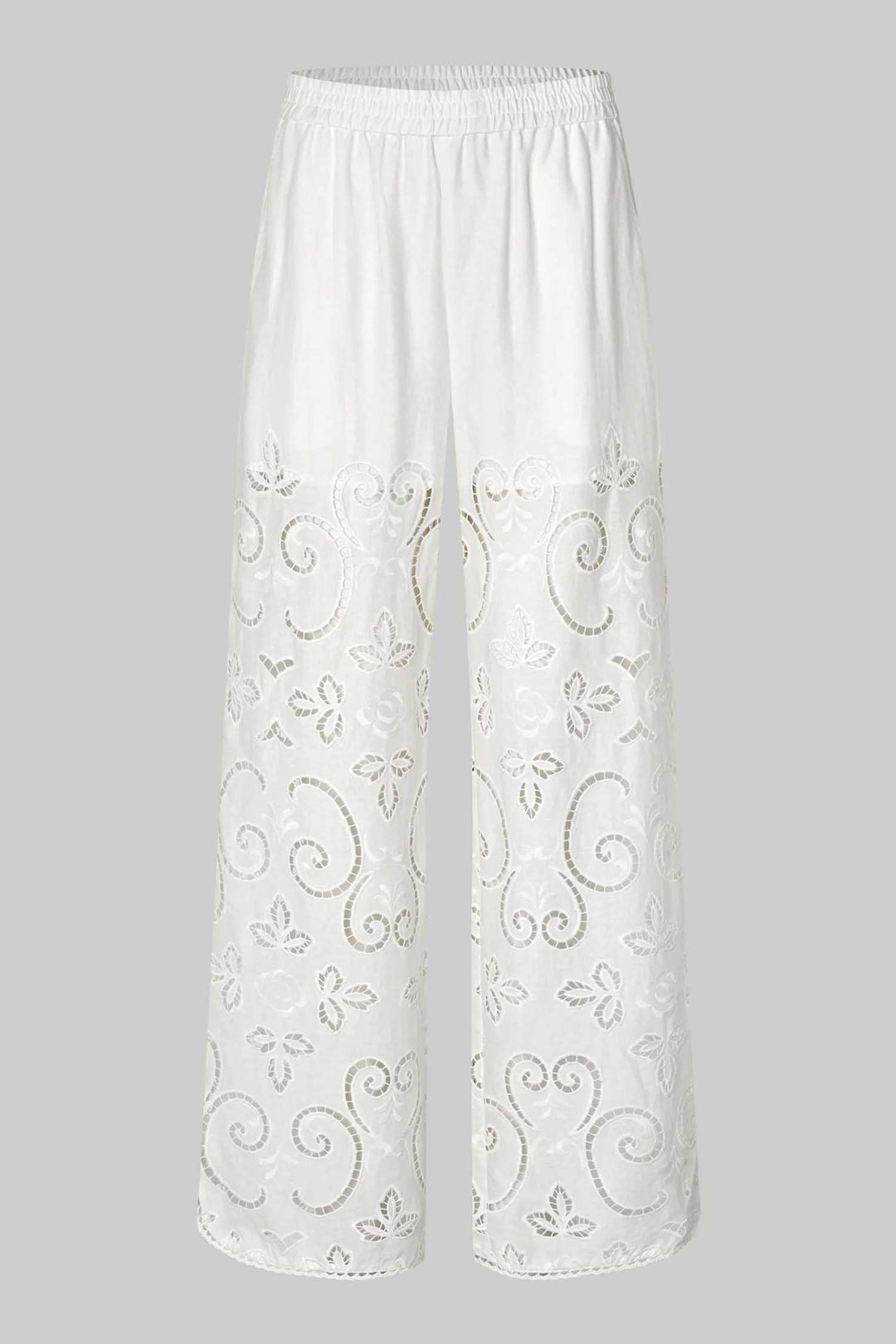 Vilma Lace Wide Leg Pant in White