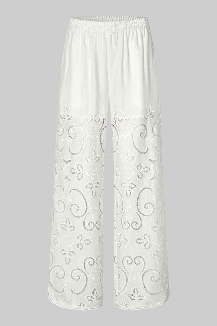 Vilma Lace Wide Leg Pant in White