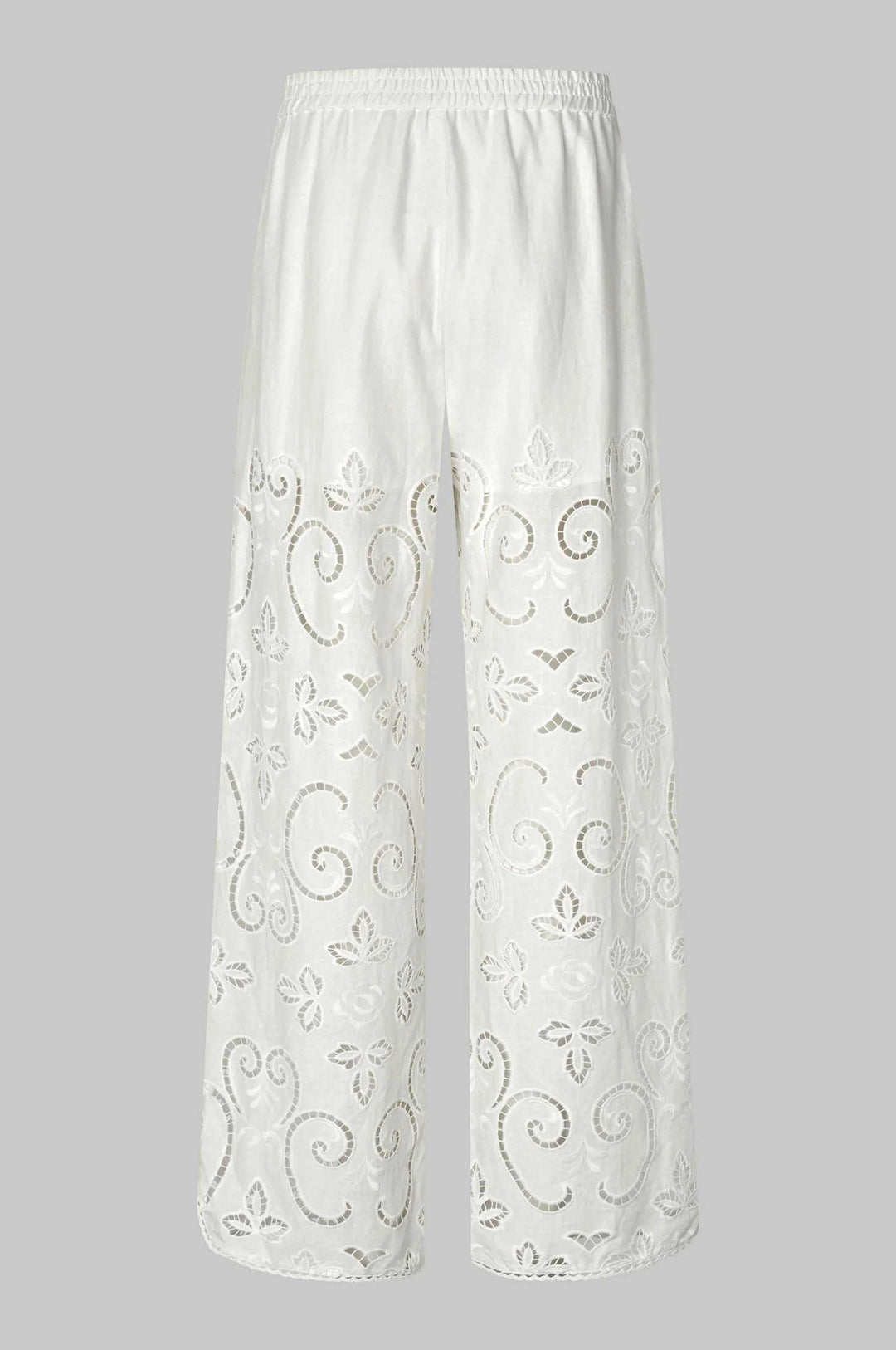 Vilma Lace Wide Leg Pant in White