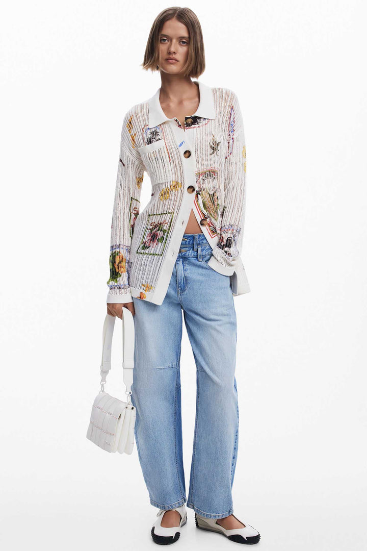 Vintage Stamp Cardigan