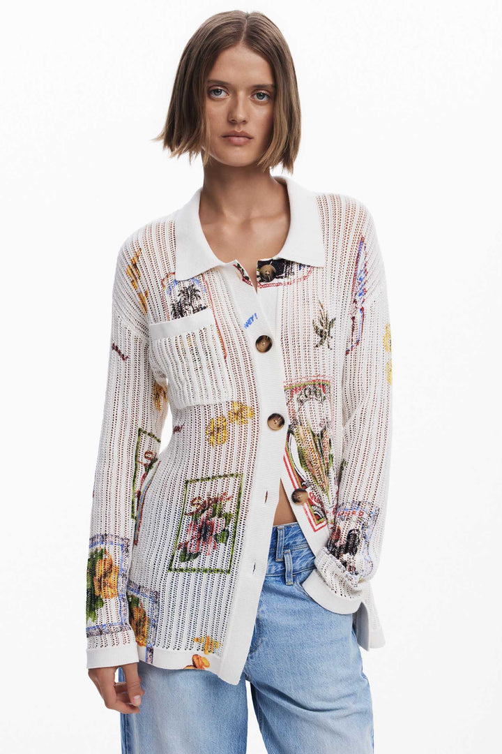 Vintage Stamp Cardigan