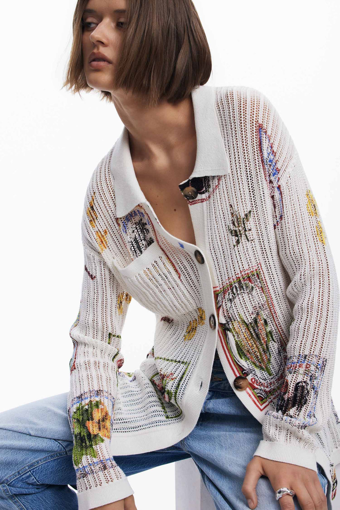 Vintage Stamp Cardigan