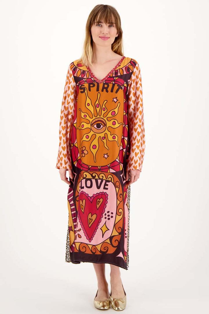 Violet V-Neck T-Dress in Sunset