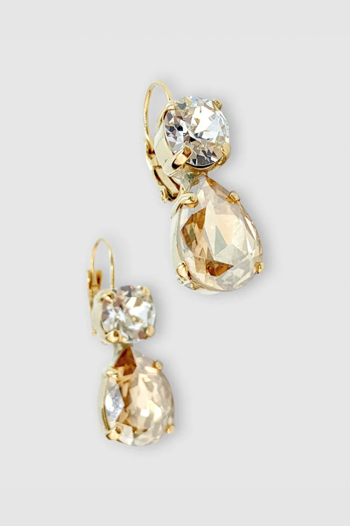 Virginia Crystal Earring in Gold Peach