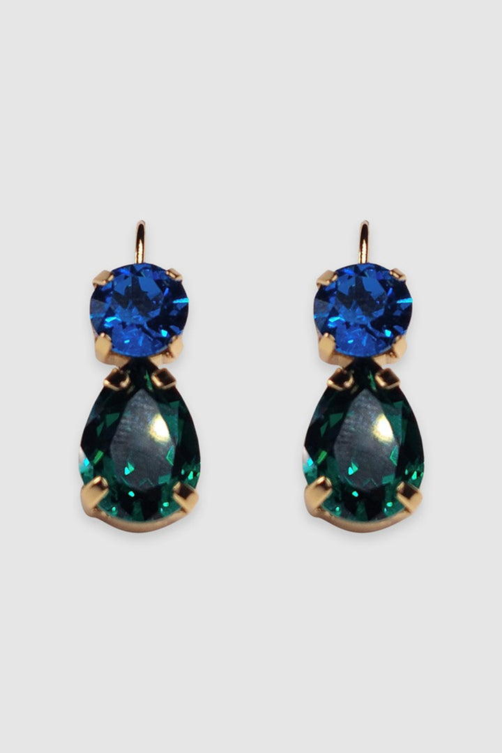 Virginia Crystal Earring in Green Blue