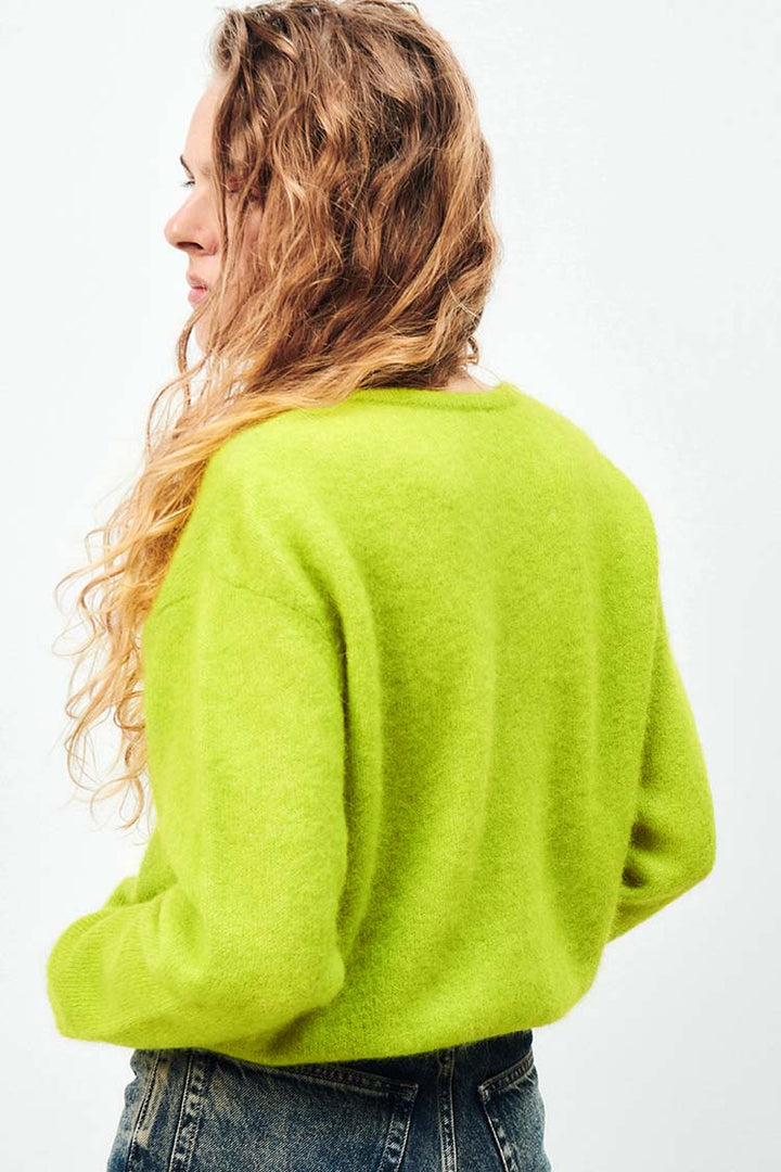 Vitow LS Cardigan in Moss Melange