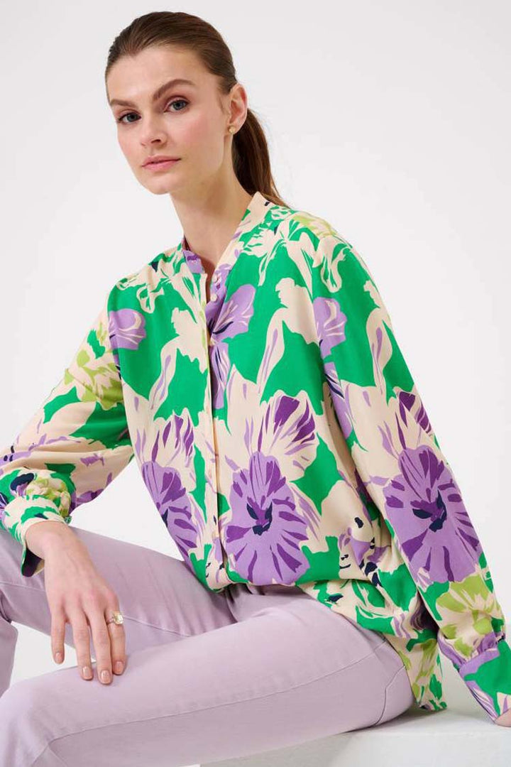 Viv Green Floral Printed Shirt