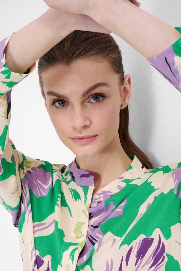 Viv Green Floral Printed Shirt