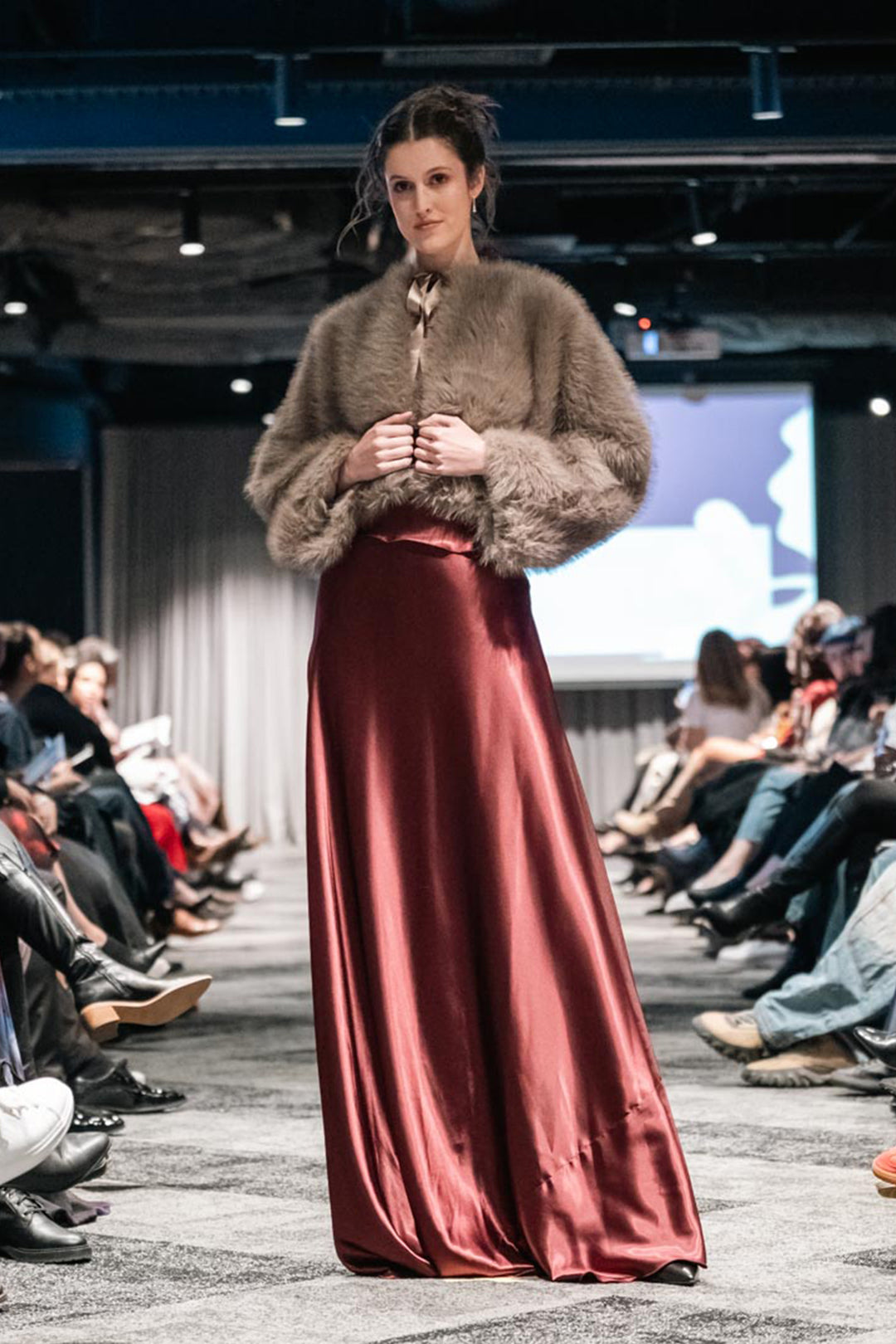 Vixen Gown in Burgundy Satin