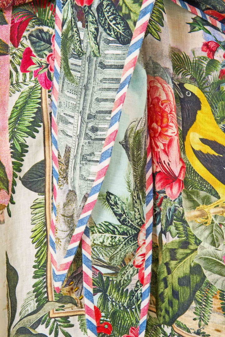 Waist Tie Shirt Dress in La Belle Botanique