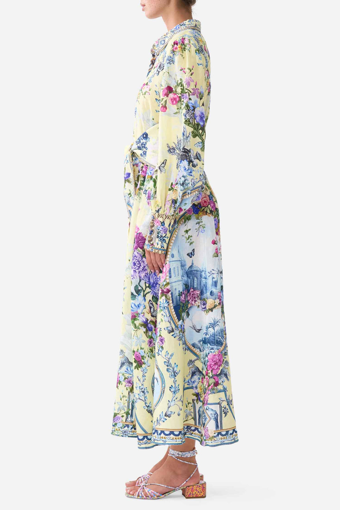 Waist Tie Shirt Dress in Chinoiserie Child