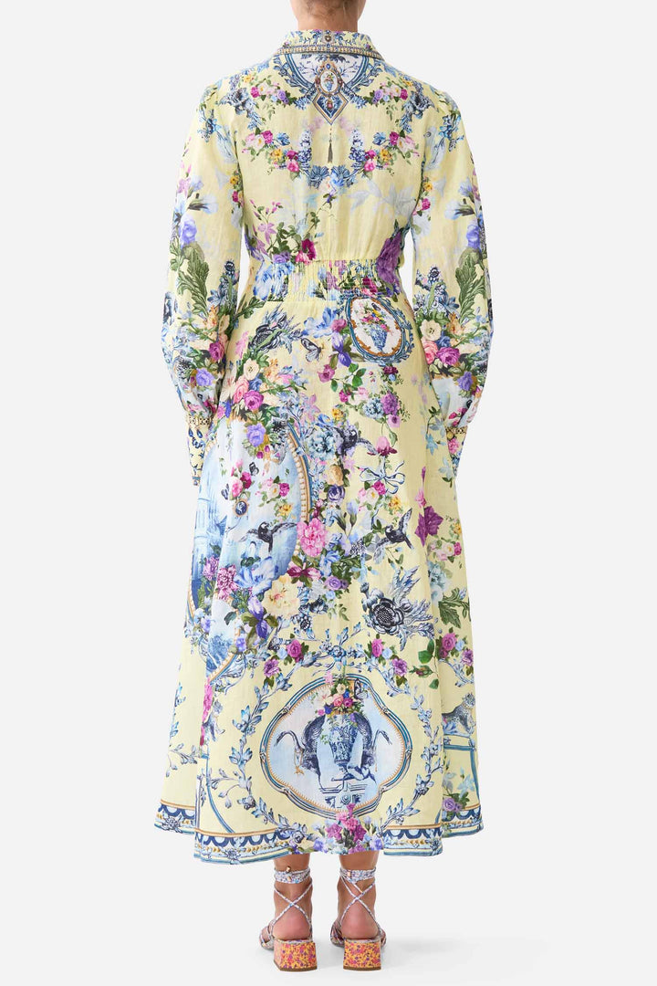 Waist Tie Shirt Dress in Chinoiserie Child
