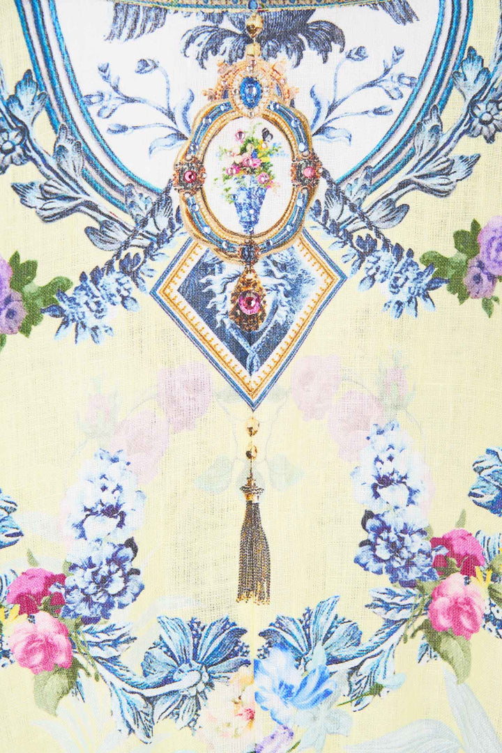 Waist Tie Shirt Dress in Chinoiserie Child