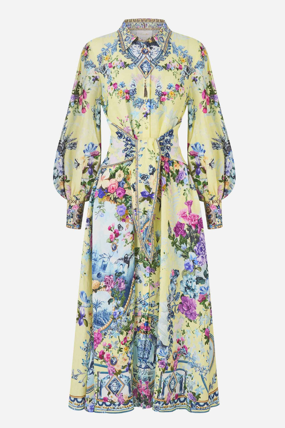 Waist Tie Shirt Dress in Chinoiserie Child
