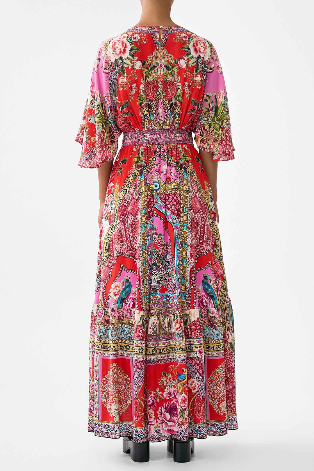 Waisted Dress with Hem Ruffle in Heirloom Empire