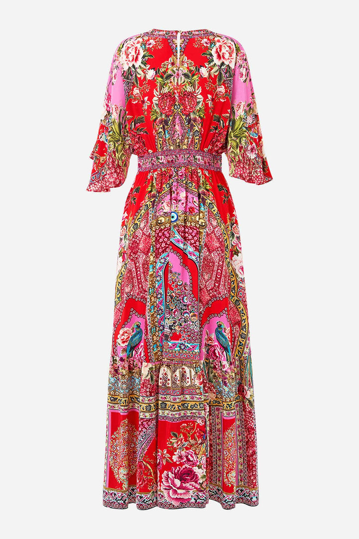 Waisted Dress with Hem Ruffle in Heirloom Empire