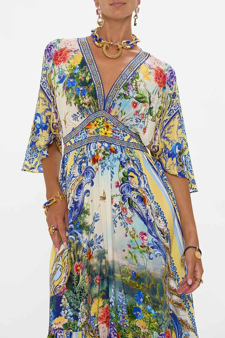 Waisted Dress w Hem Ruffle in Wall To Wall Wonders