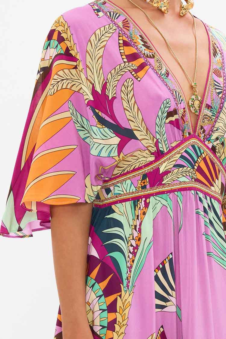 Waisted Dress w Hem Ruffle in Giza Goddess | FINAL SALE