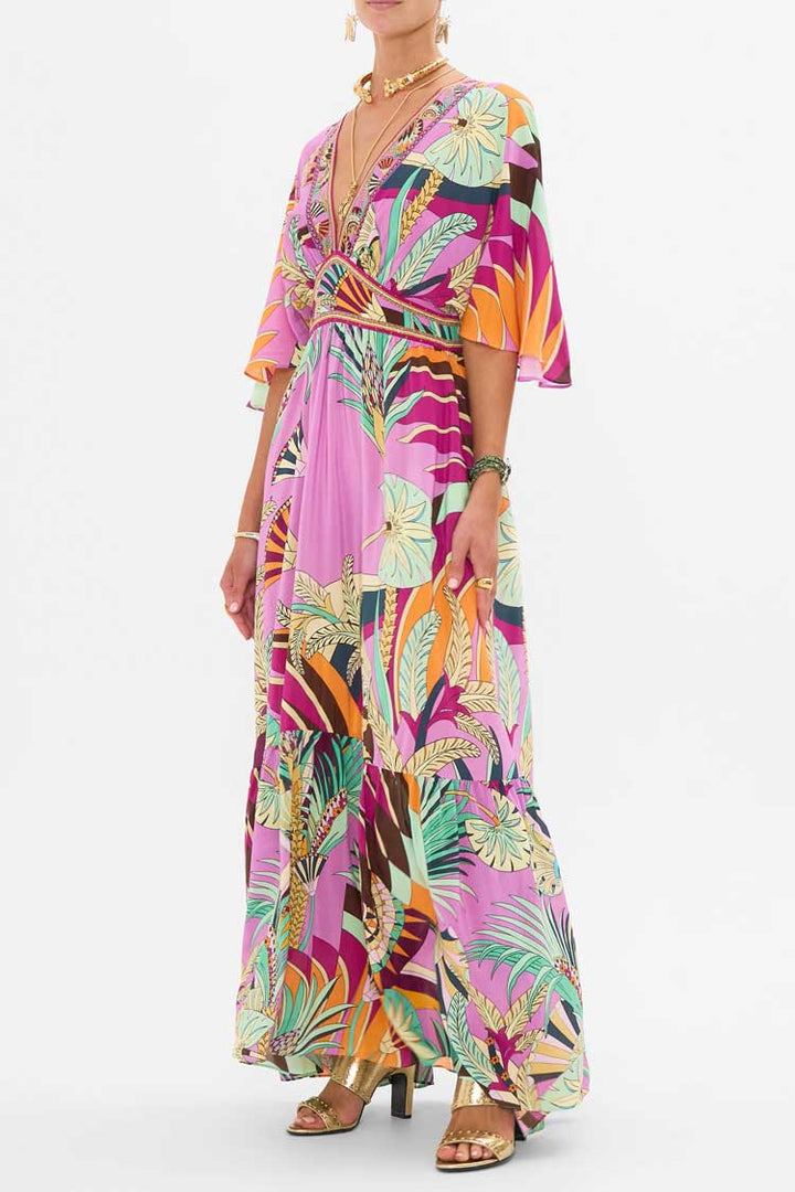 Waisted Dress w Hem Ruffle in Giza Goddess | FINAL SALE