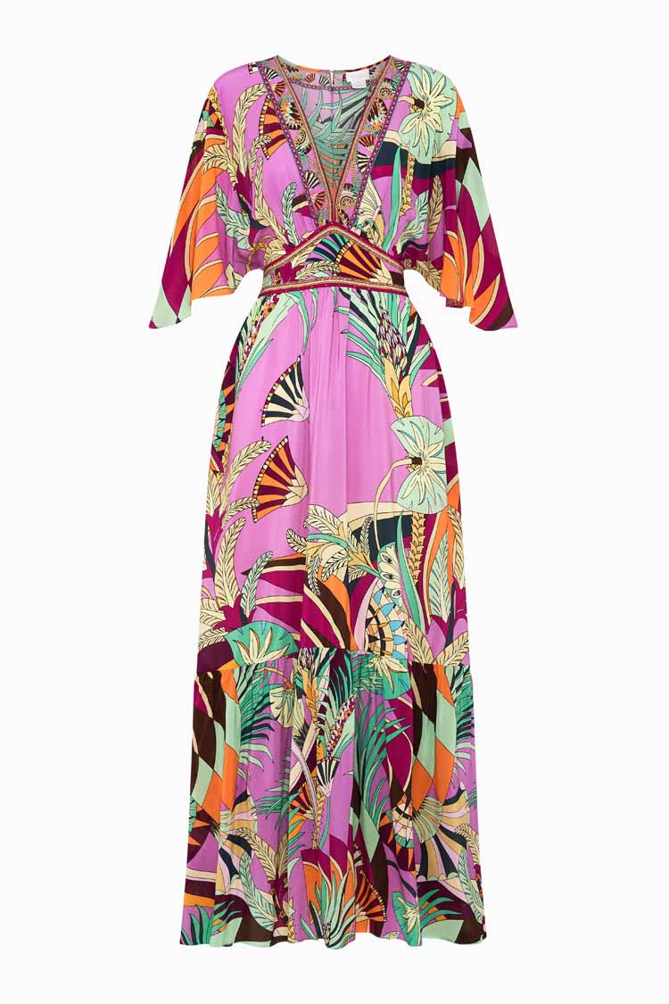 Waisted Dress w Hem Ruffle in Giza Goddess | FINAL SALE