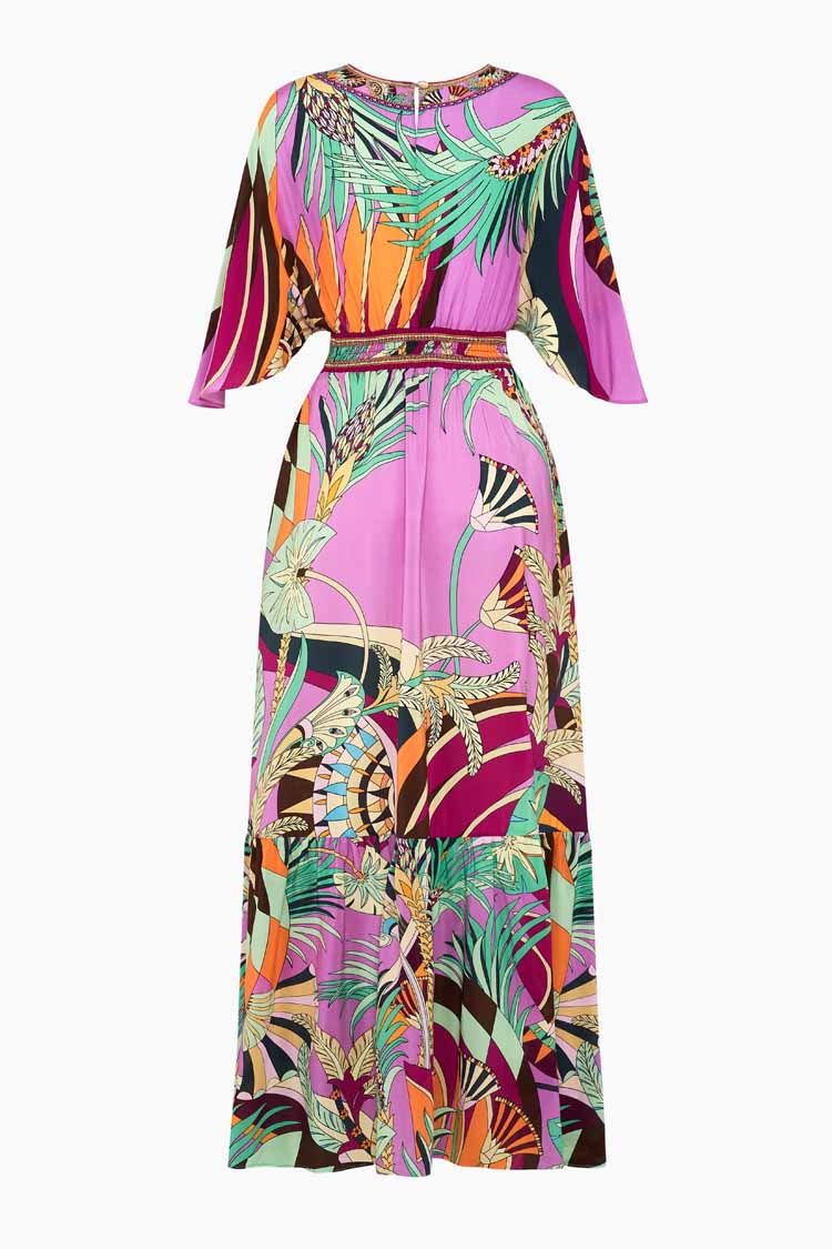 Waisted Dress w Hem Ruffle in Giza Goddess | FINAL SALE