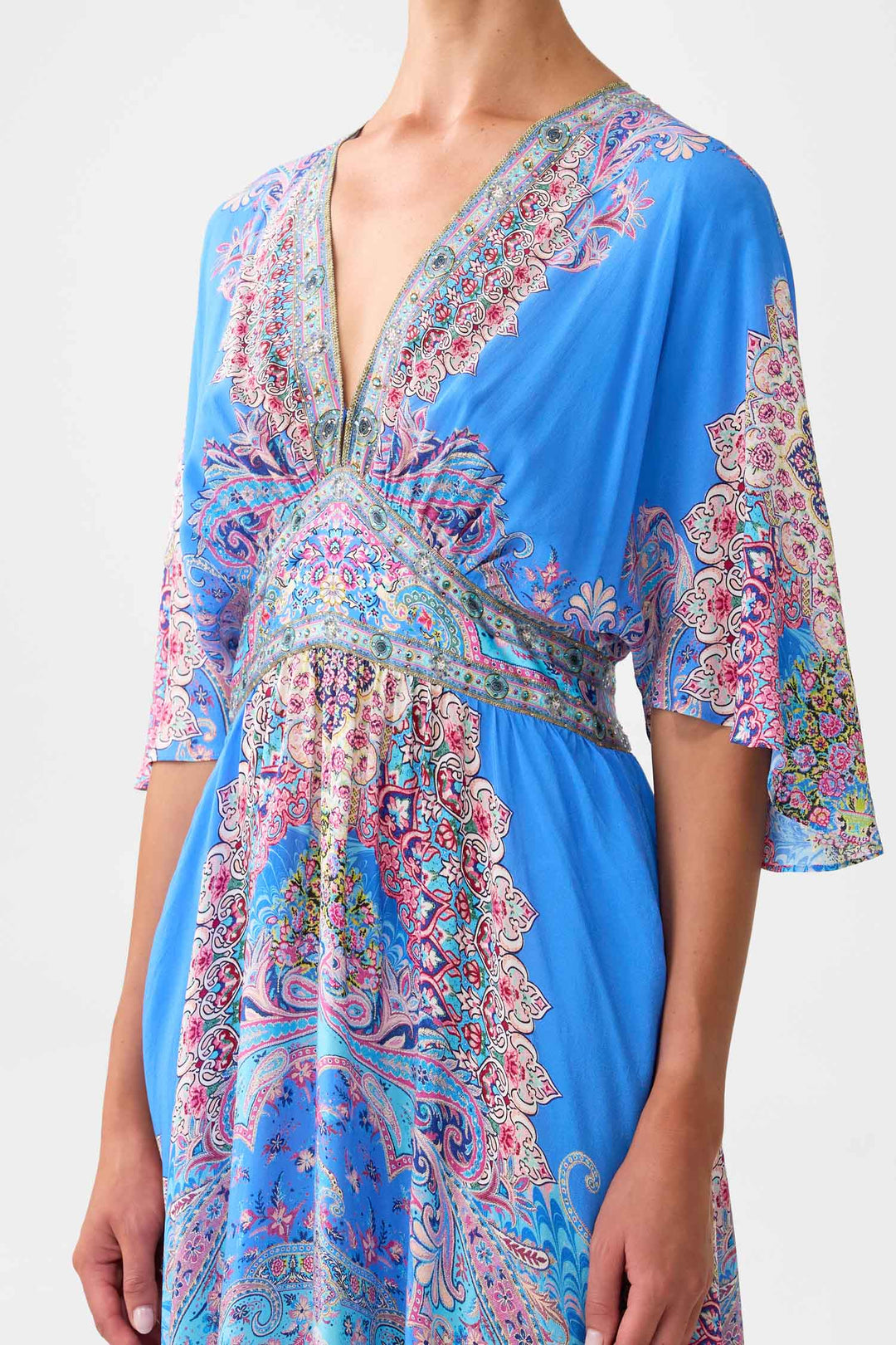 Waisted Dress with Hem Ruffle in Footsteps in Folklore