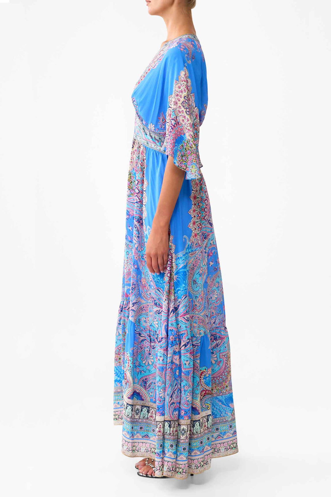 Waisted Dress with Hem Ruffle in Footsteps in Folklore