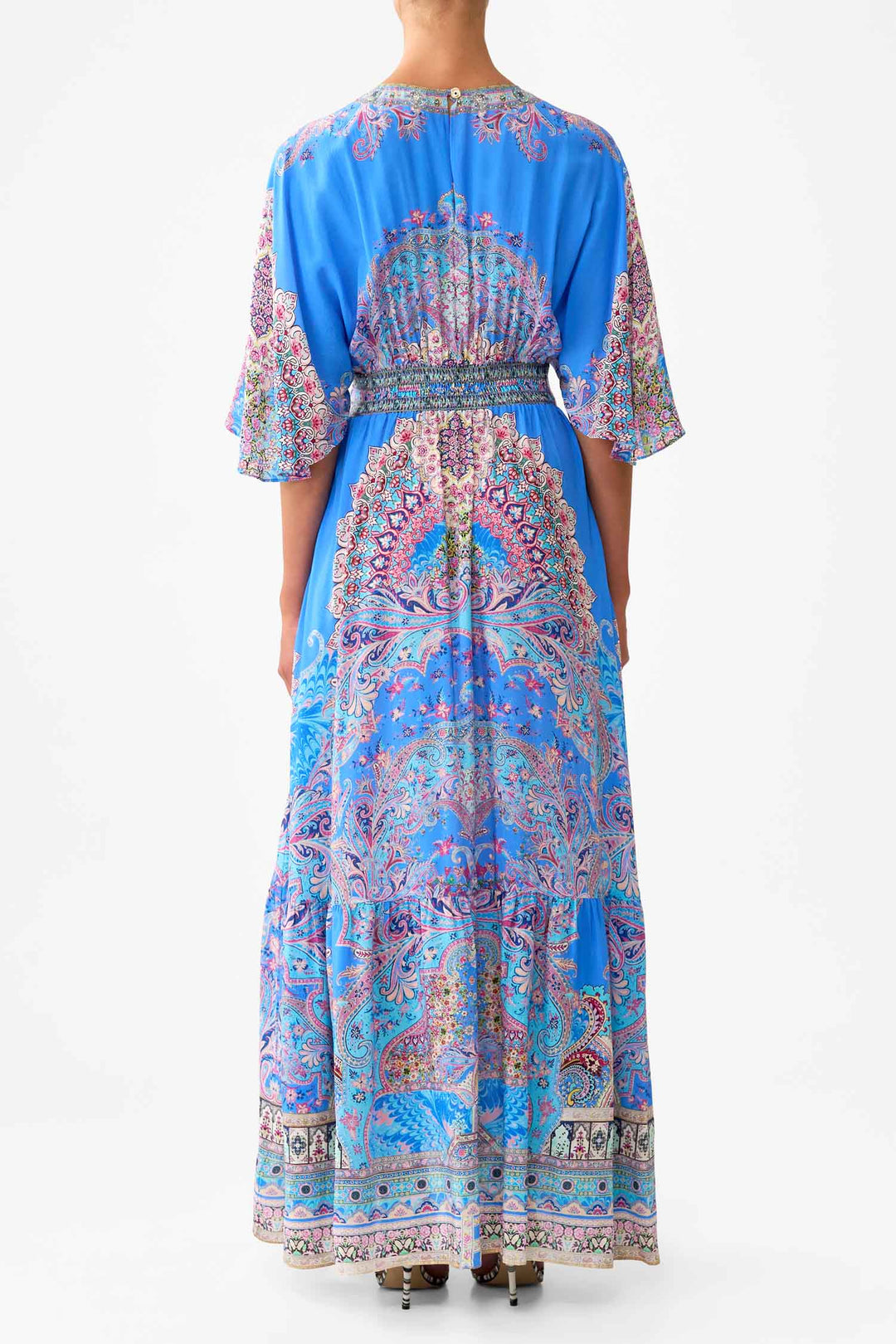 Waisted Dress with Hem Ruffle in Footsteps in Folklore