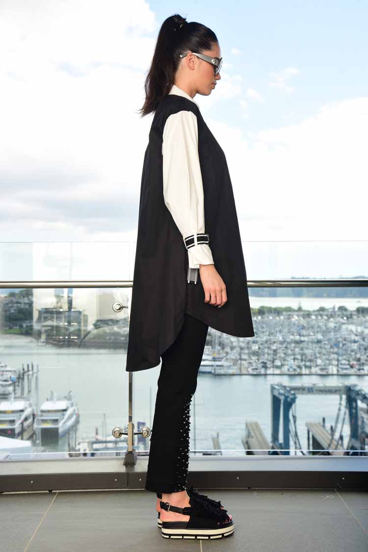 Walking Stripe Jean in Black