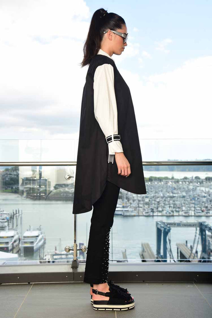 Walking Stripe Jean in Black