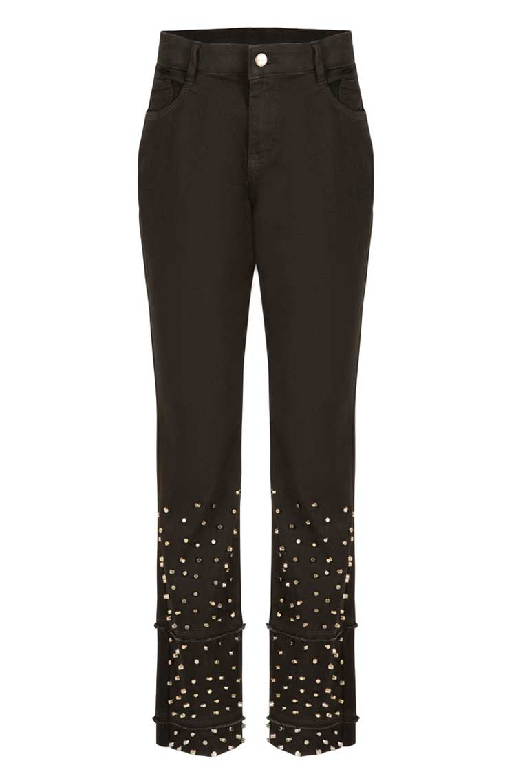 Walking Stripe Jean in Black