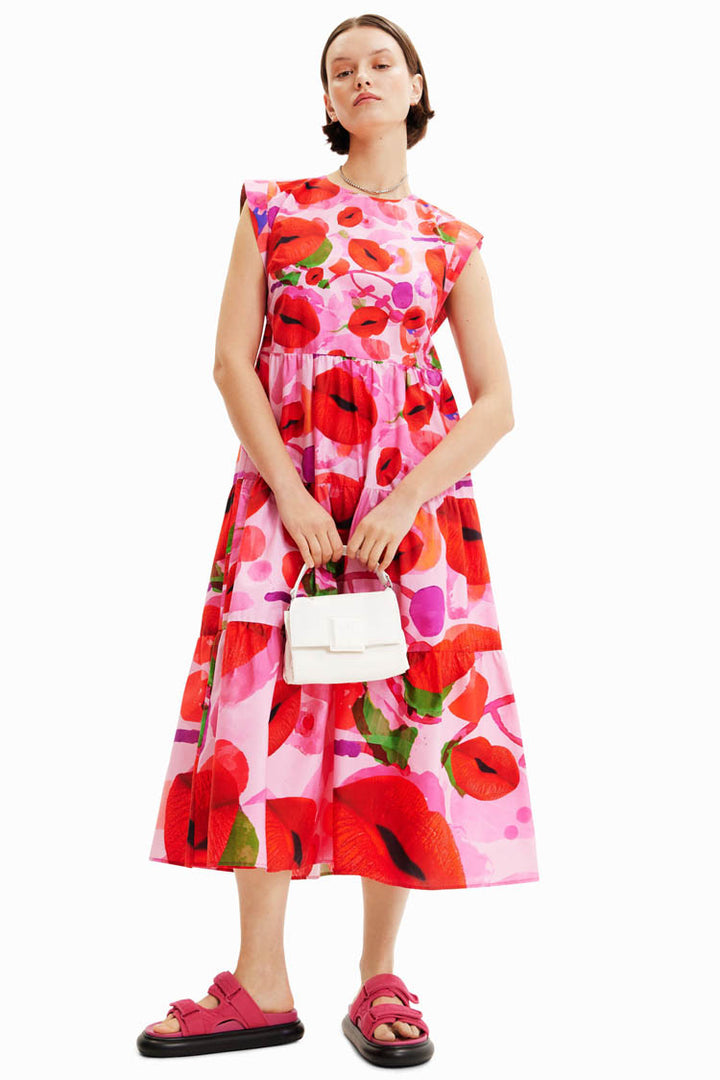 Watercolour Lips Print Dress