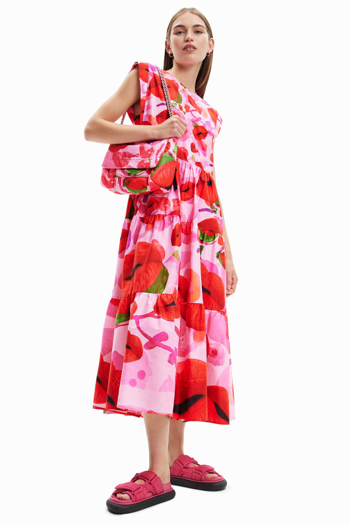 Watercolour Lips Print Dress