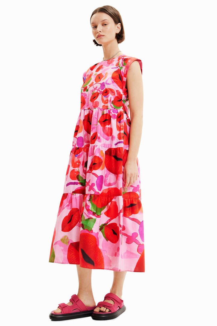 Watercolour Lips Print Dress