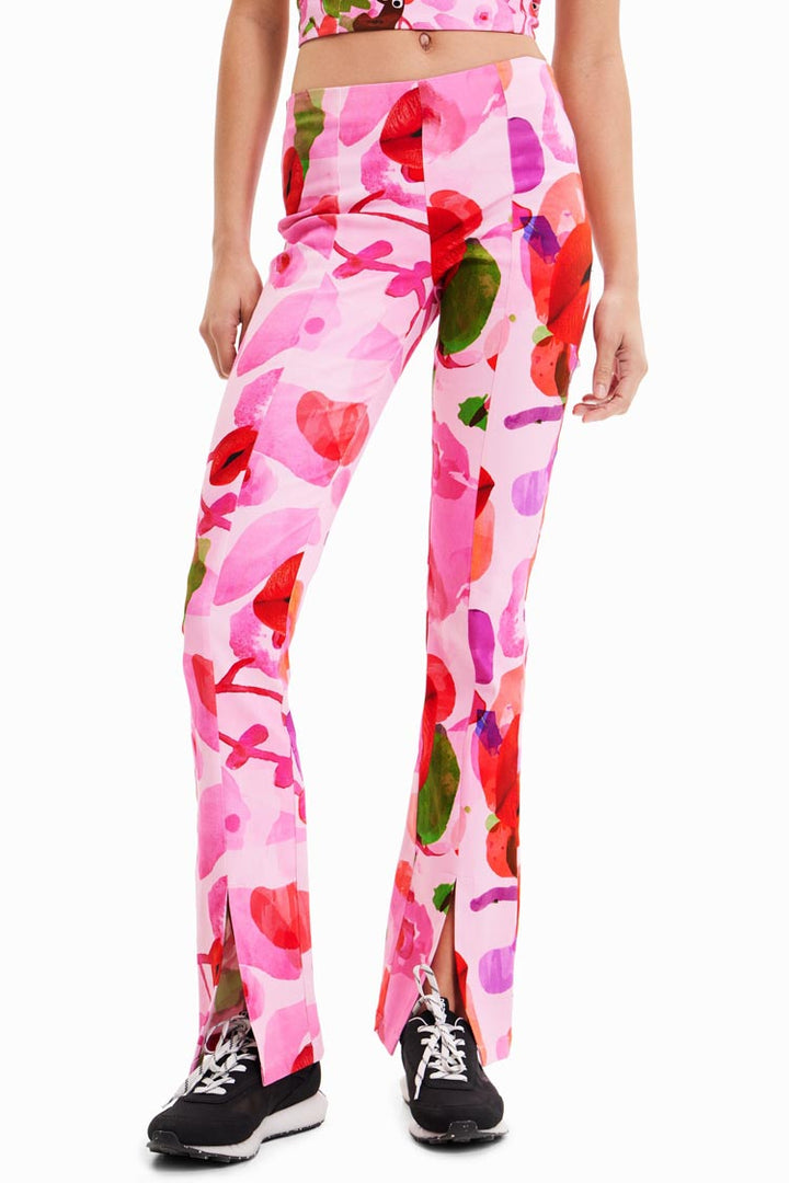 Watercolour Lips Print Trousers