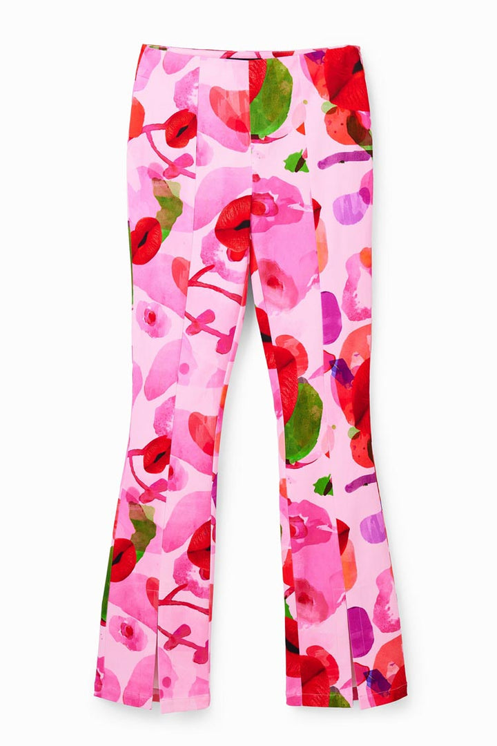 Watercolour Lips Print Trousers