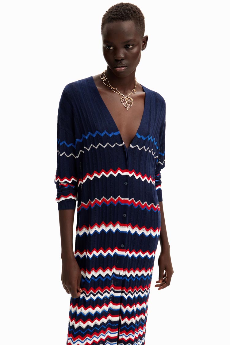 Wave Pleated Long Cardigan | FINAL SALE