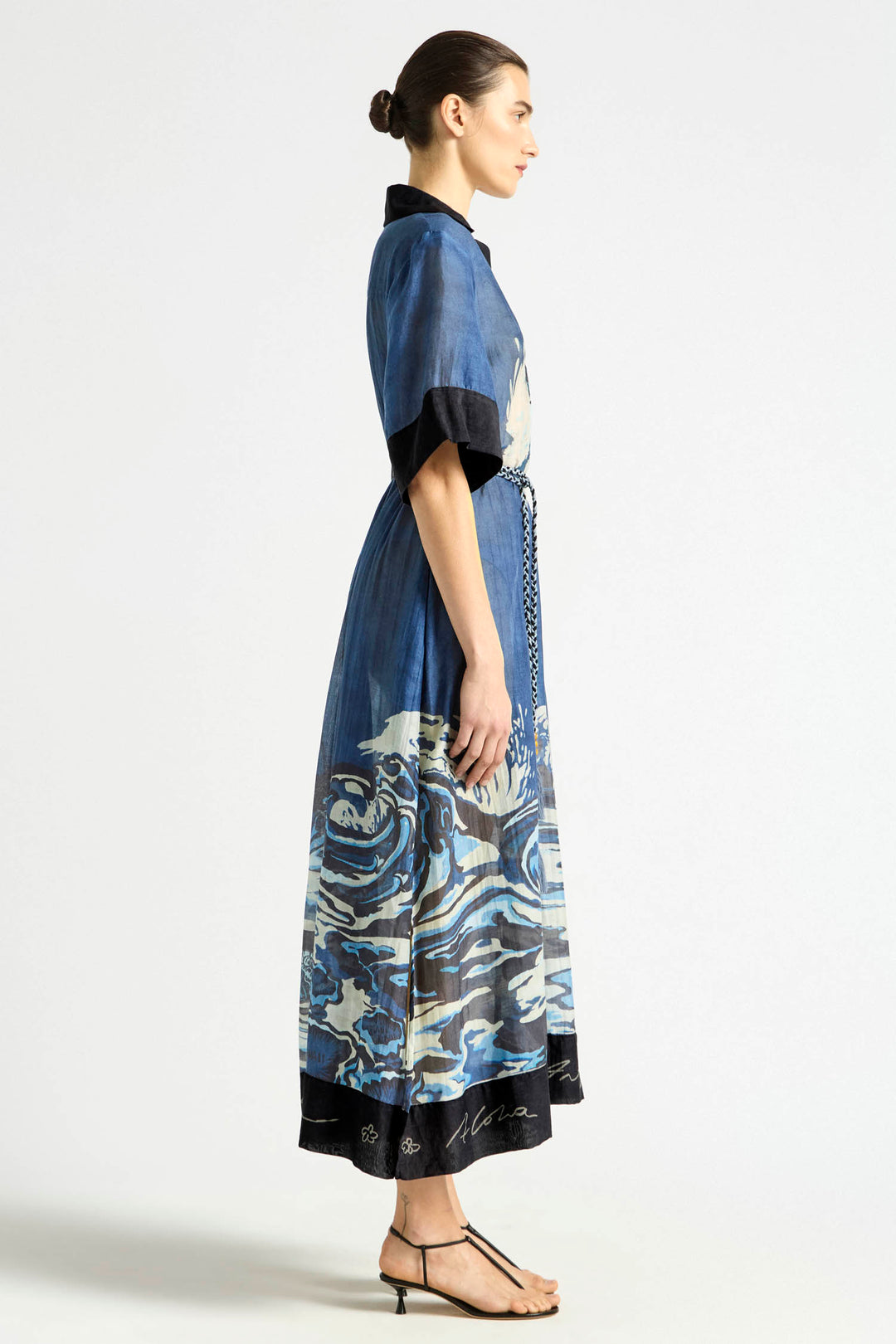 Wave Pool Collared Cover Up Dress in Blue Lagoon
