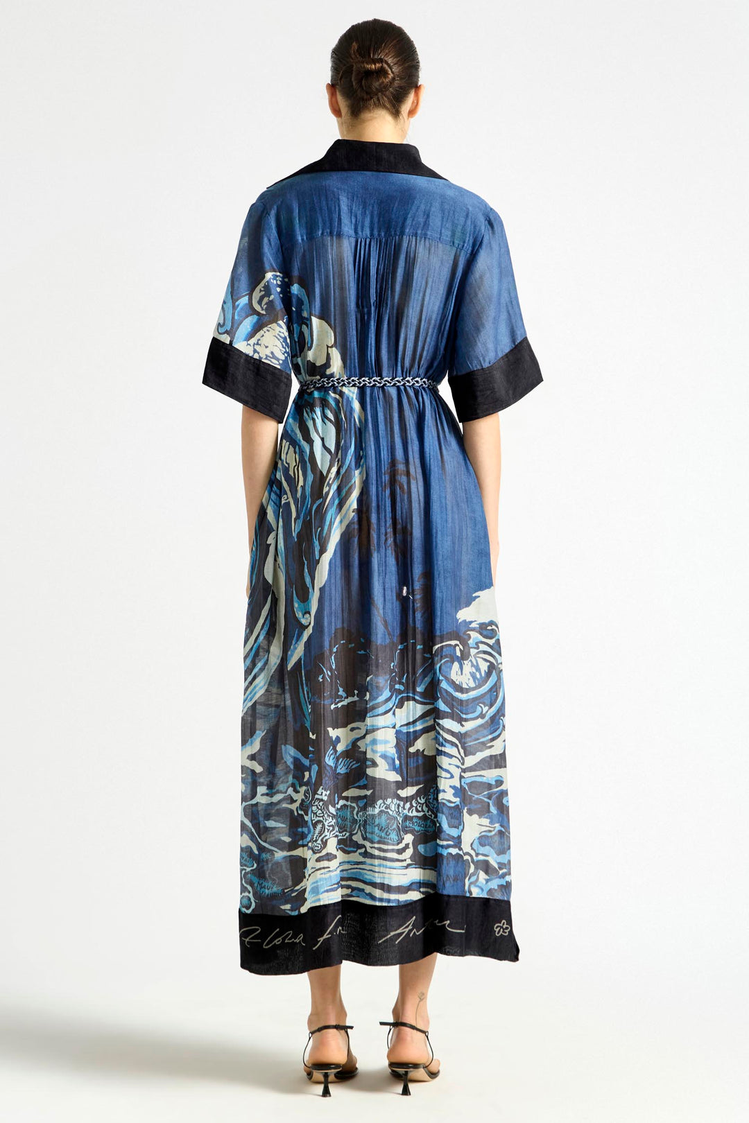 Wave Pool Collared Cover Up Dress in Blue Lagoon