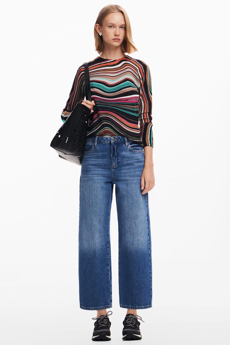 Wavy Striped LS Sweater