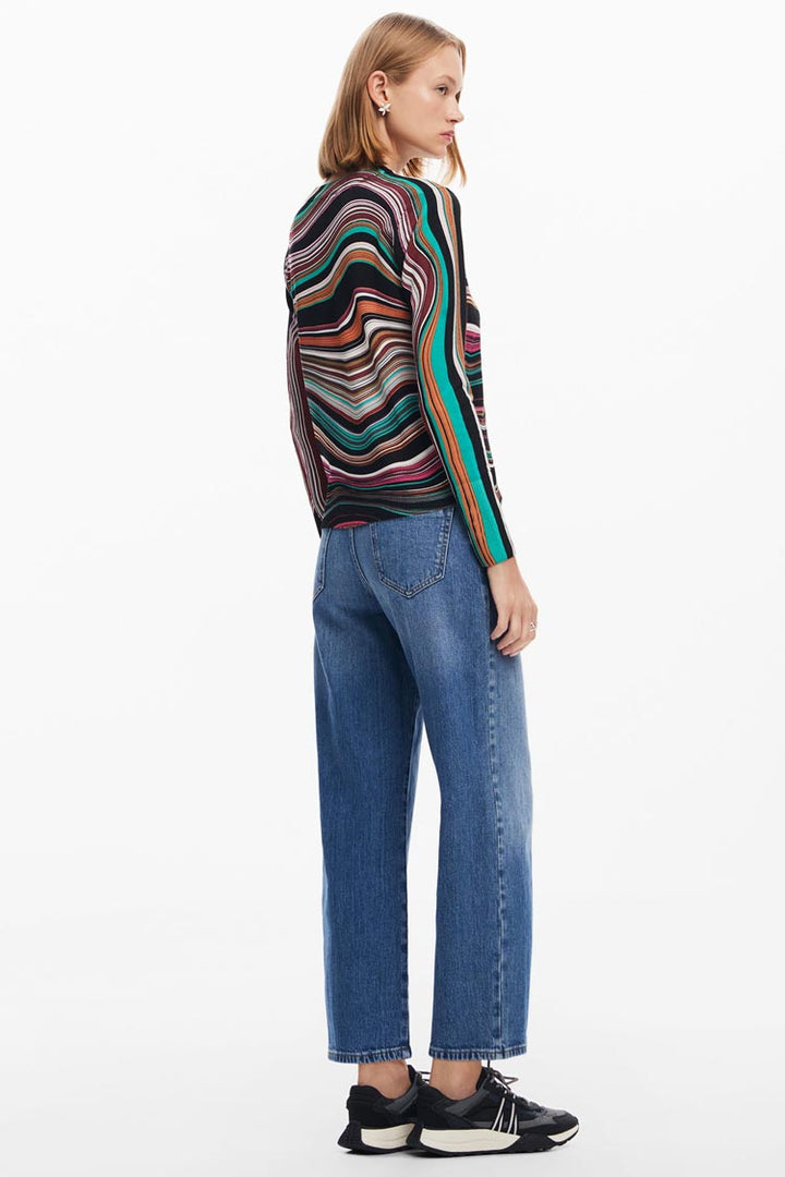 Wavy Striped LS Sweater